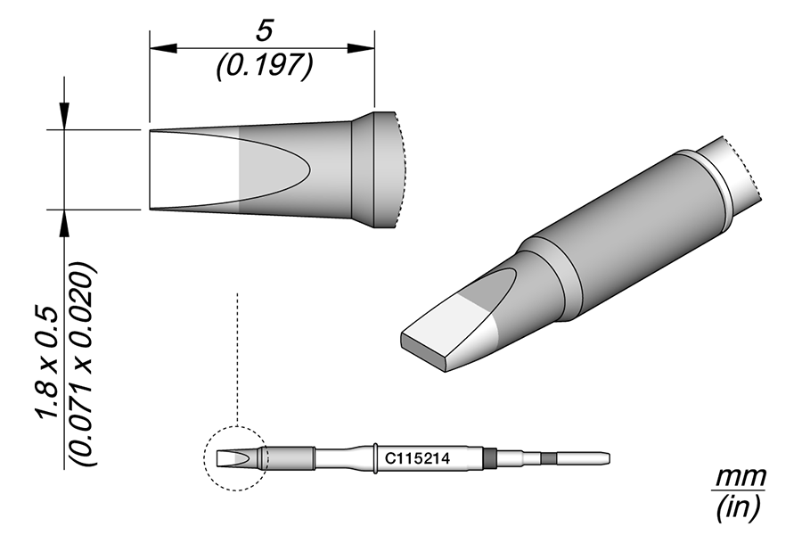 C115214 - Cartridge Chisel 1.8x0.5 S1